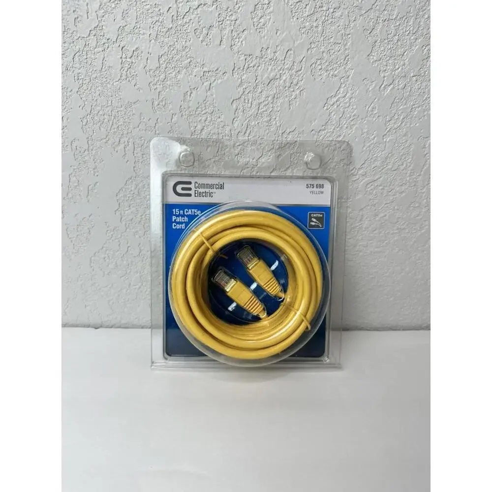 15 Foot Yellow Cat5E Patch Cables - 100 Mhz 15 Ft